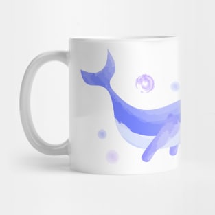 Blue whale watercolor pattern Mug